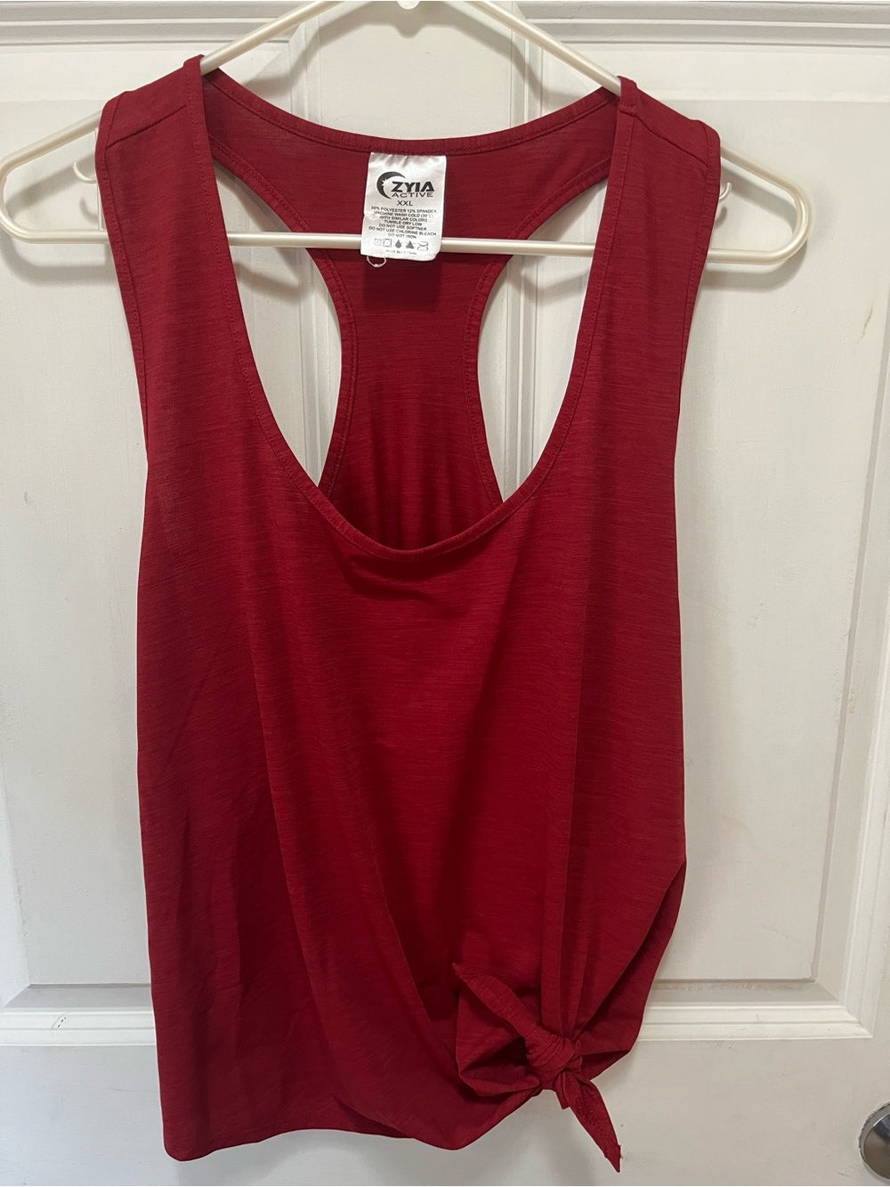 ZYIA Active Women's Red Racerback Tank with Side Tie